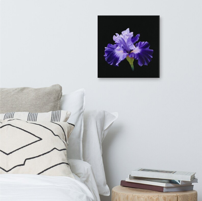 Beauty of the Lord Purple Iris on Canvas