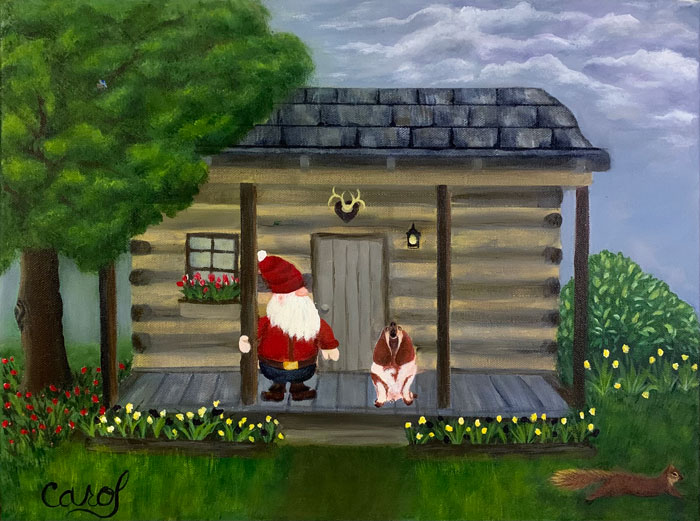Mr. Gnome at His Cabin